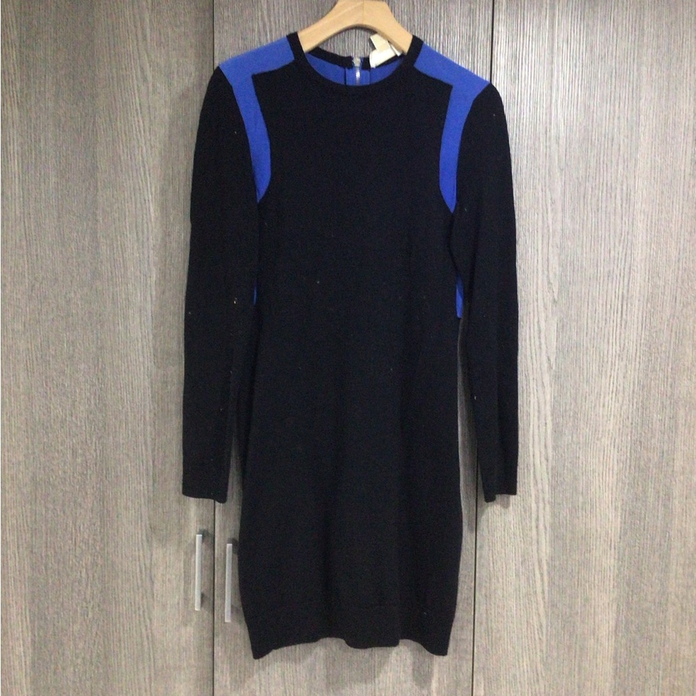 Michael Kors Black Dress with Cobalt Blue Shoulder Panels